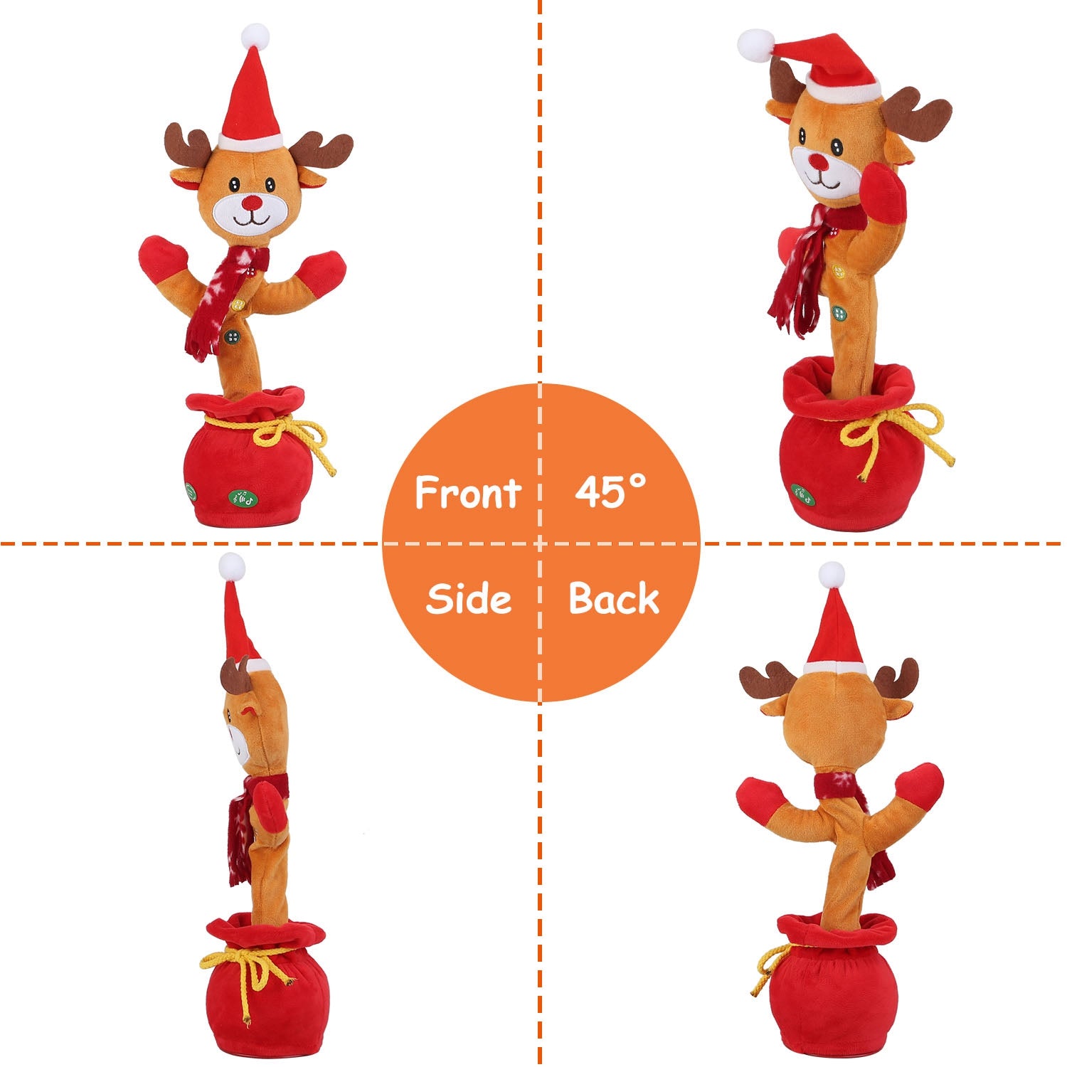1Pc Penguin Or Elk Kid Electric Dance Toy Christmas Elk Snowman Senior