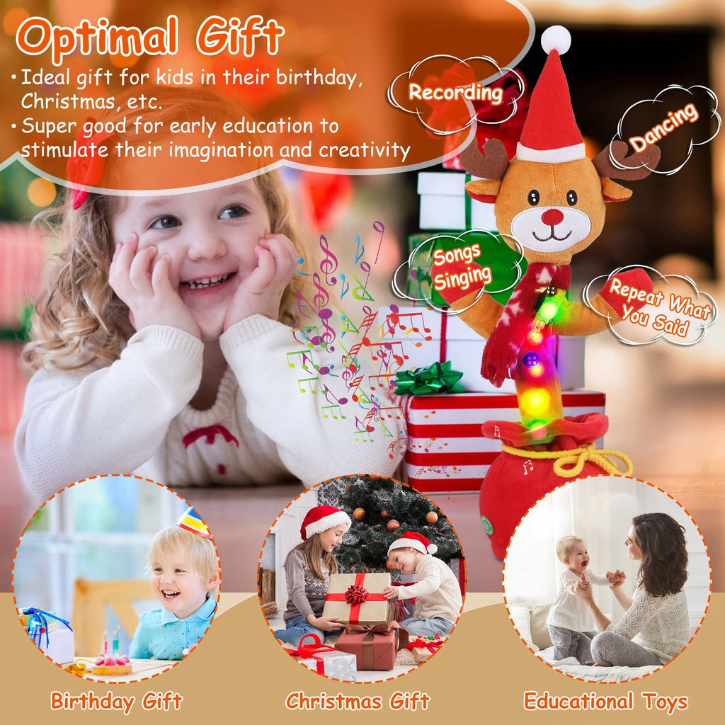 1Pc Penguin Or Elk Kid Electric Dance Toy Christmas Elk Snowman Senior