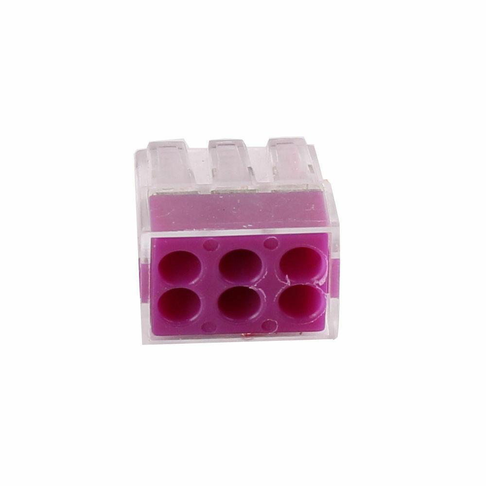 6 Way Connector Wire Pole Push Reusable Terminal Block Electric
