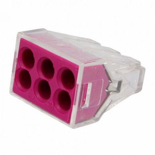 6 Way Connector Wire Pole Push Reusable Terminal Block Electric
