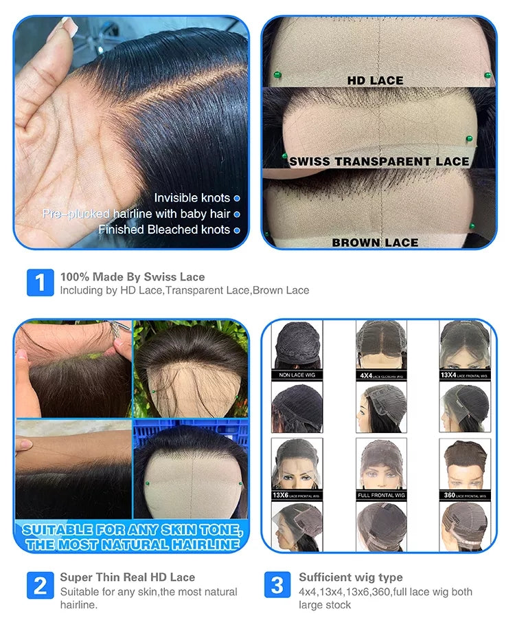6x4 Density Virgin Human Hair Wigs For Black Women Vietnamese Raw Hair