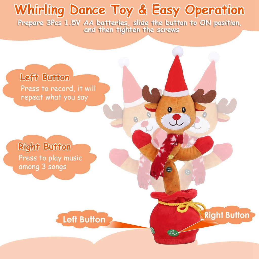 1Pc Penguin Or Elk Kid Electric Dance Toy Christmas Elk Snowman Senior