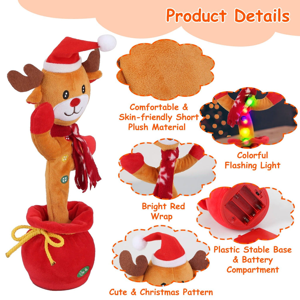 1Pc Penguin Or Elk Kid Electric Dance Toy Christmas Elk Snowman Senior