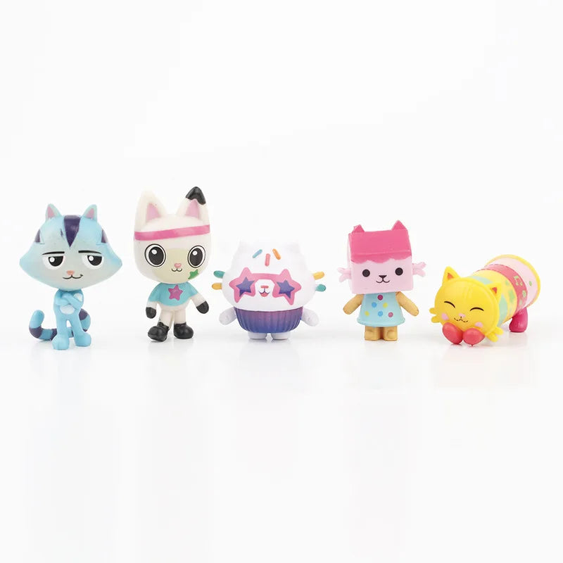 13pcs Gabby Dollhouse Anime Figure Toy Smiling Car Cat Hug Gaby Girl