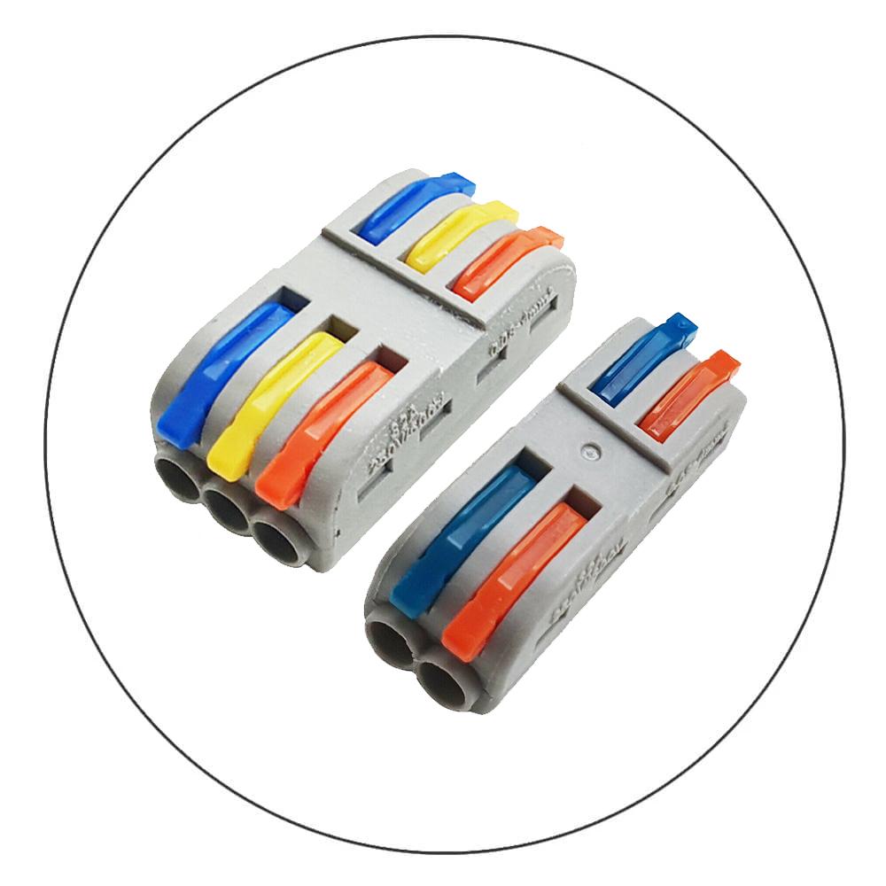 2/3 Way Electrical Connectors Wire Block Clamp Clips Fast Cable