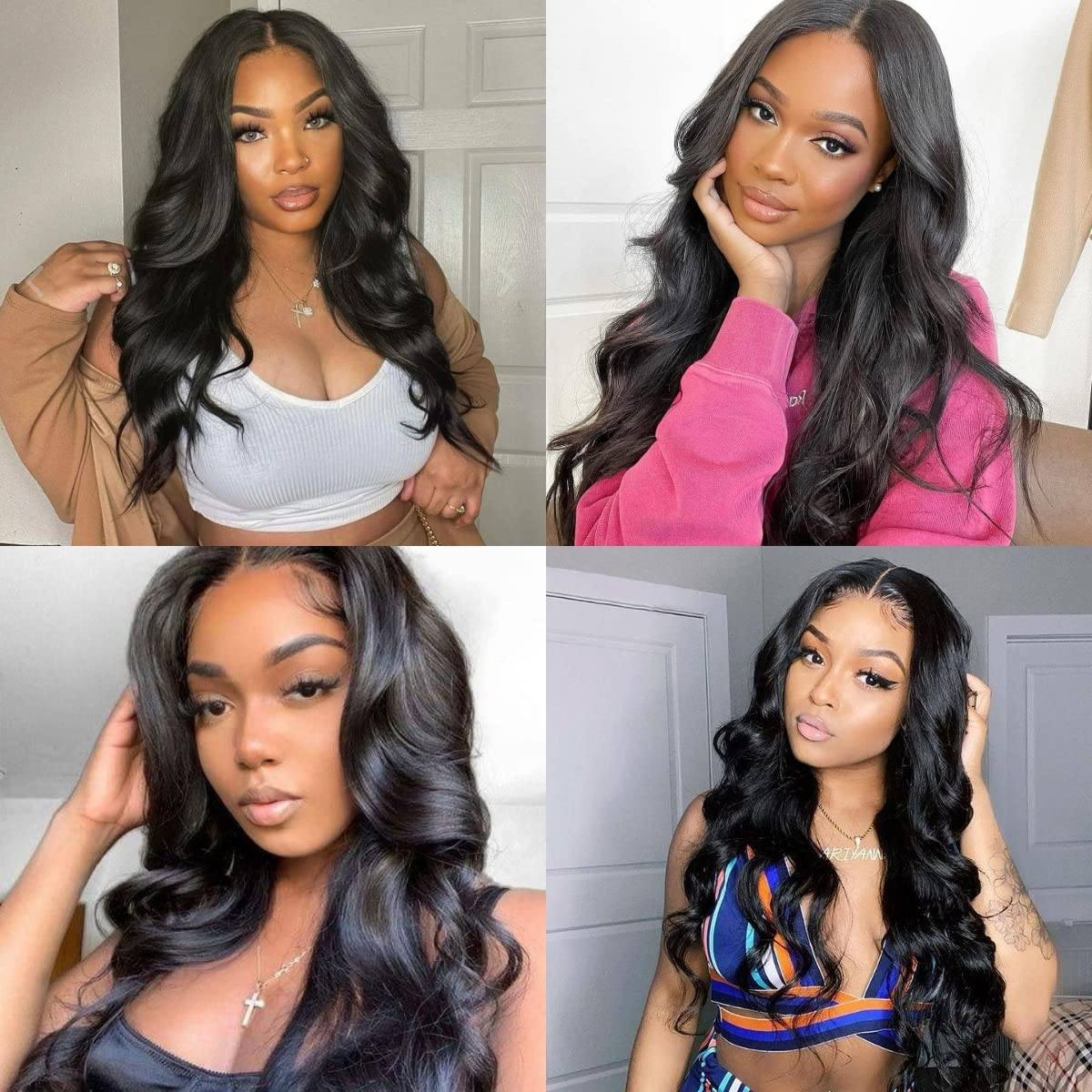 4x6 Lace Closure Wig Human Hair Natural Color Three-Dimensional Body